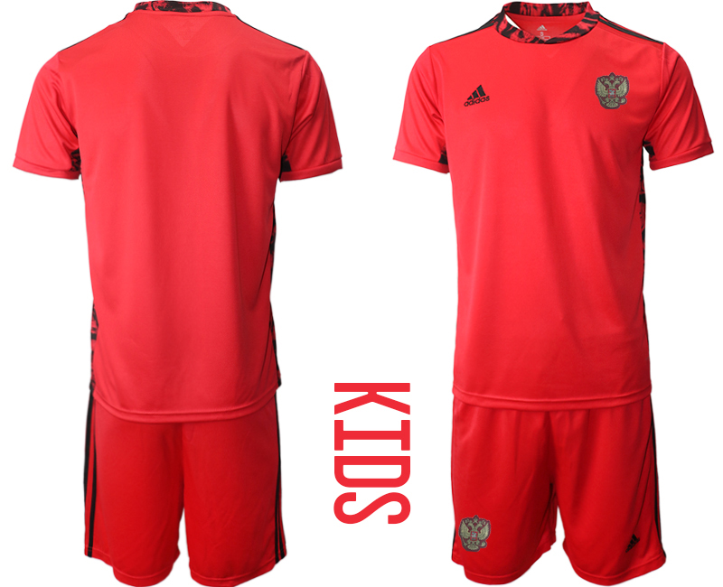 Cheap 2021 European Cup Russia red goalkeeper Youth soccer jerseys